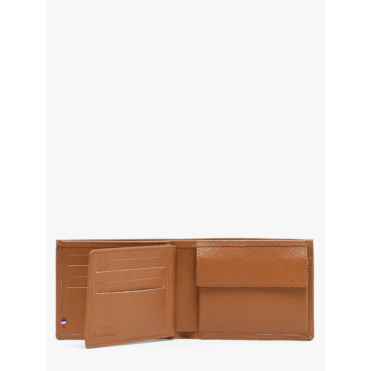 Portefeuille cuir Madras camel, ETRIER