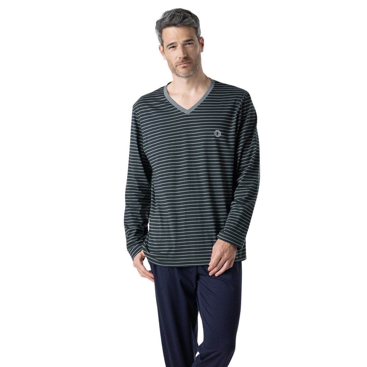 Pyjama long SMILEY vert-bleu, EMINENCE