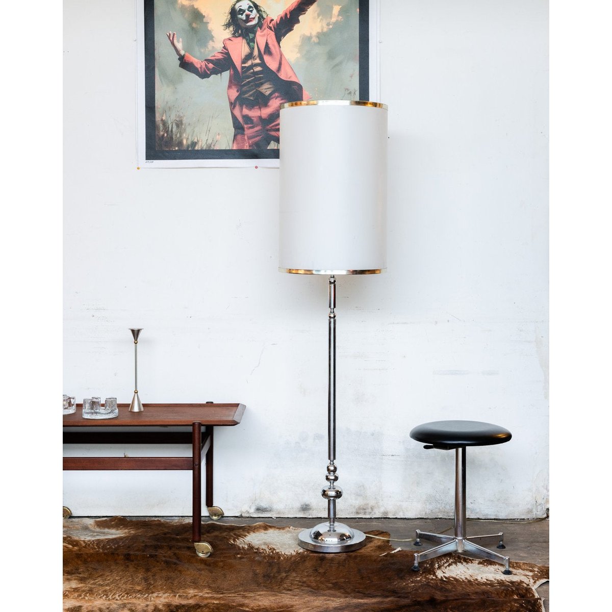 Lampadaire en métal Julien N°29 - Bon état gris, DEBONGOUT
