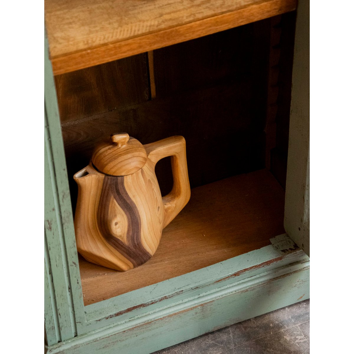 Vitrine ancienne patinée Victoria N°1336 - Bon état vert, DEBONGOUT