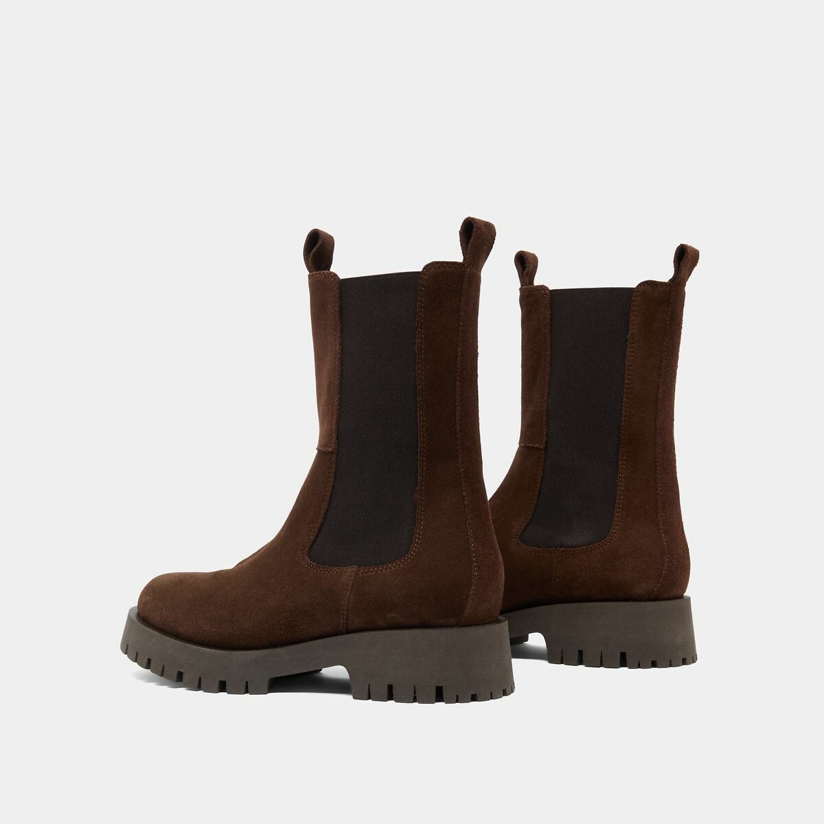 Boots croûte de cuir semi-montantes, Ridle marron, JONAK