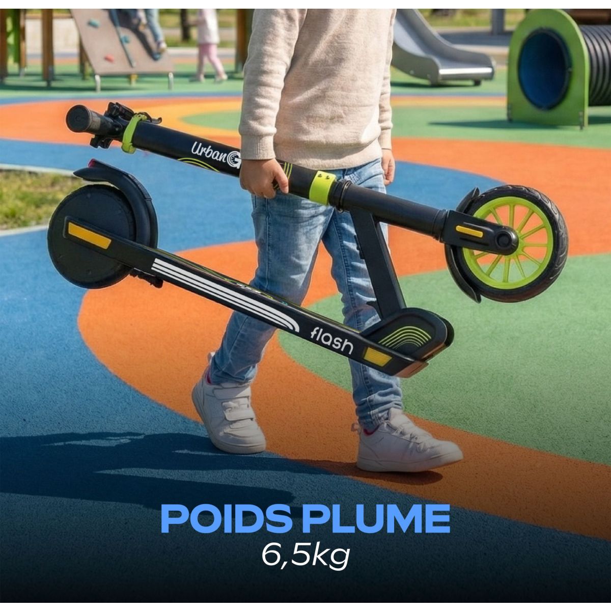 Trottinette électrique enfant Ride Flash couleur unique, URBANGLIDE