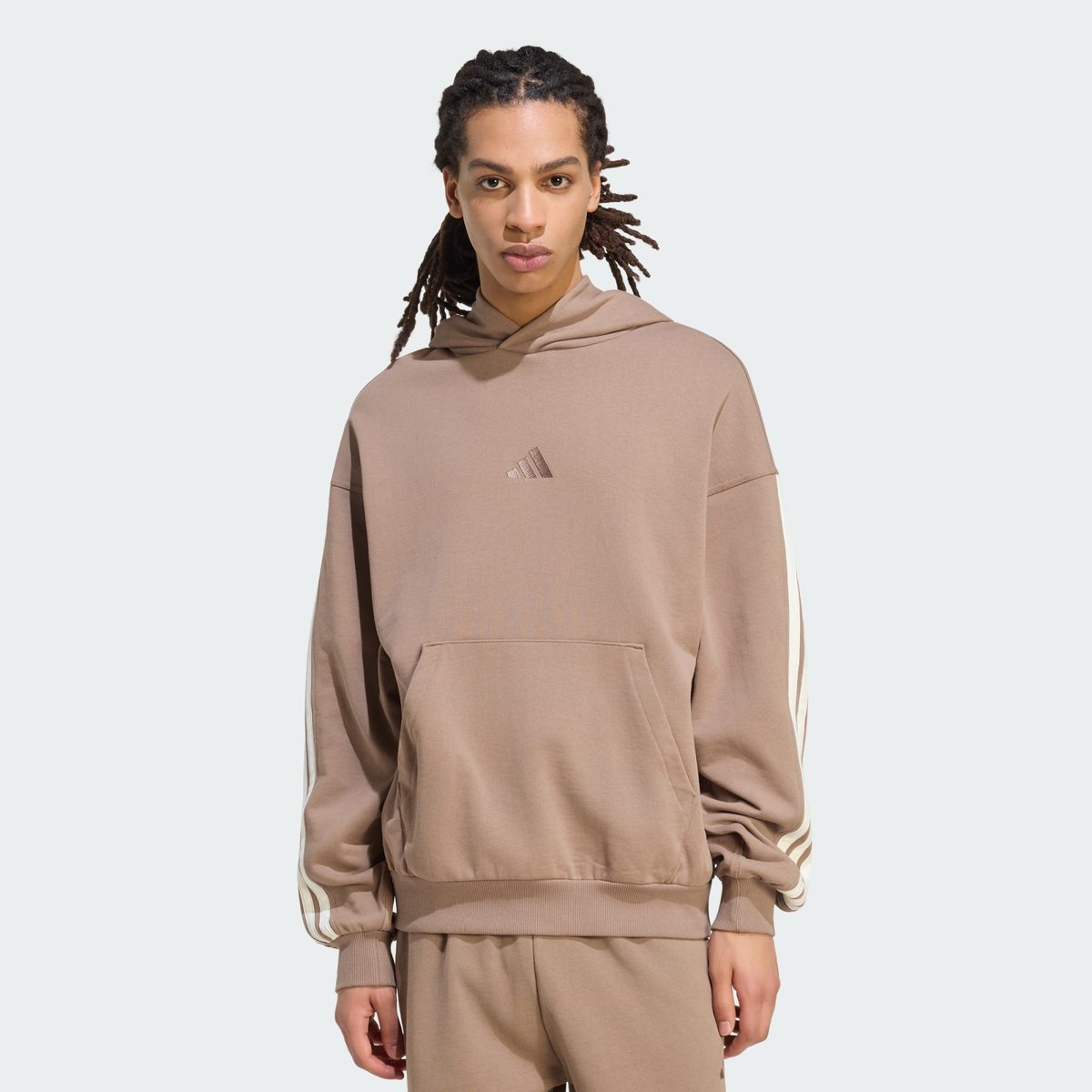 Sweat-Shirt À Capuche Adidas Kit 3-Stripes Sweat-Shirt À Capuche Adidas Kit 3-Stripes khaki six / off white, ADIDAS SPORTSWEAR