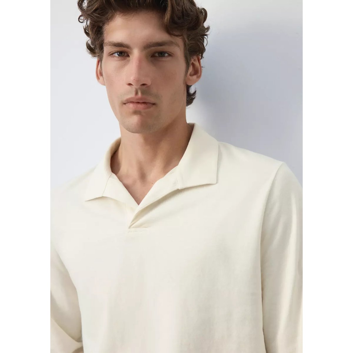 Polo 100 % coton slim-fit blanc cassé, MANGO MAN
