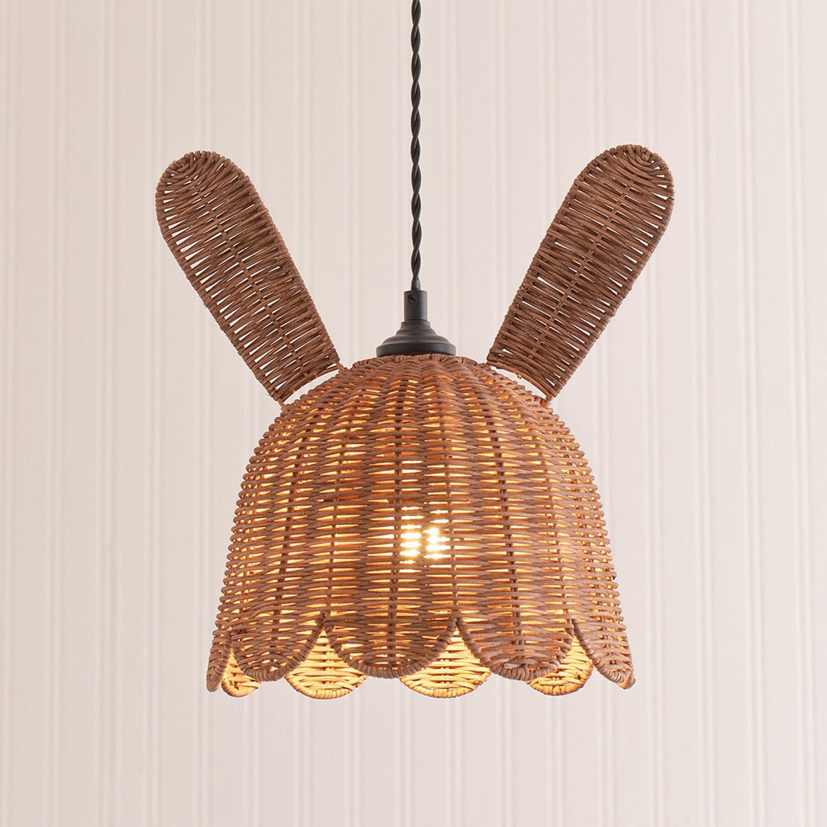 Belle Natural Rattan Bunny Rabbit Easy Fit Shade brown , SO'HOME