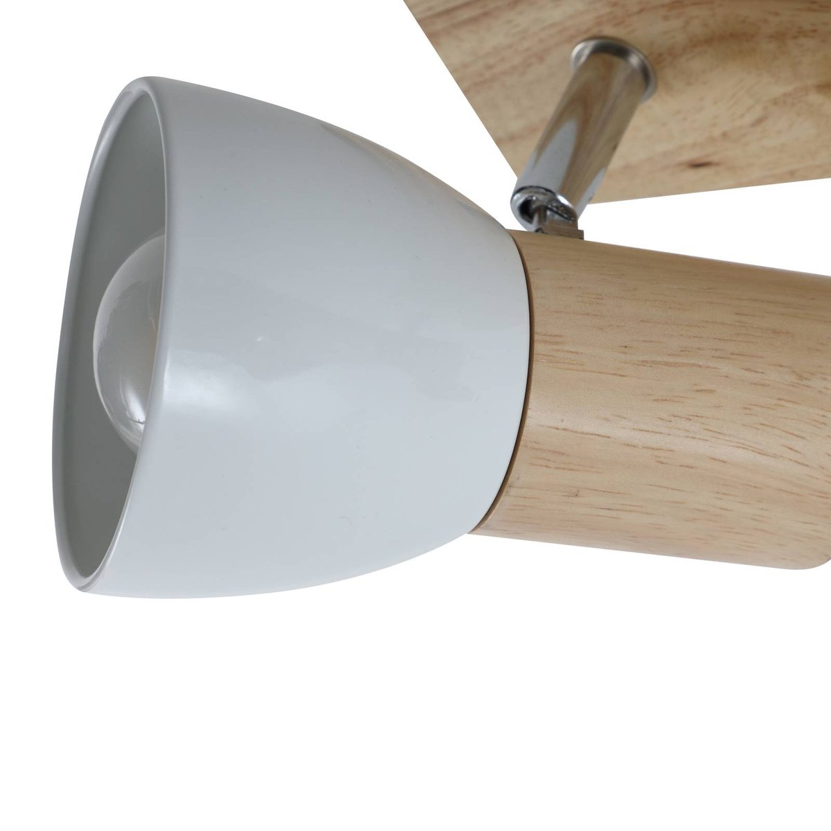 Spot en bois scandinave, Thorin bois clair, blanc, LINDBY