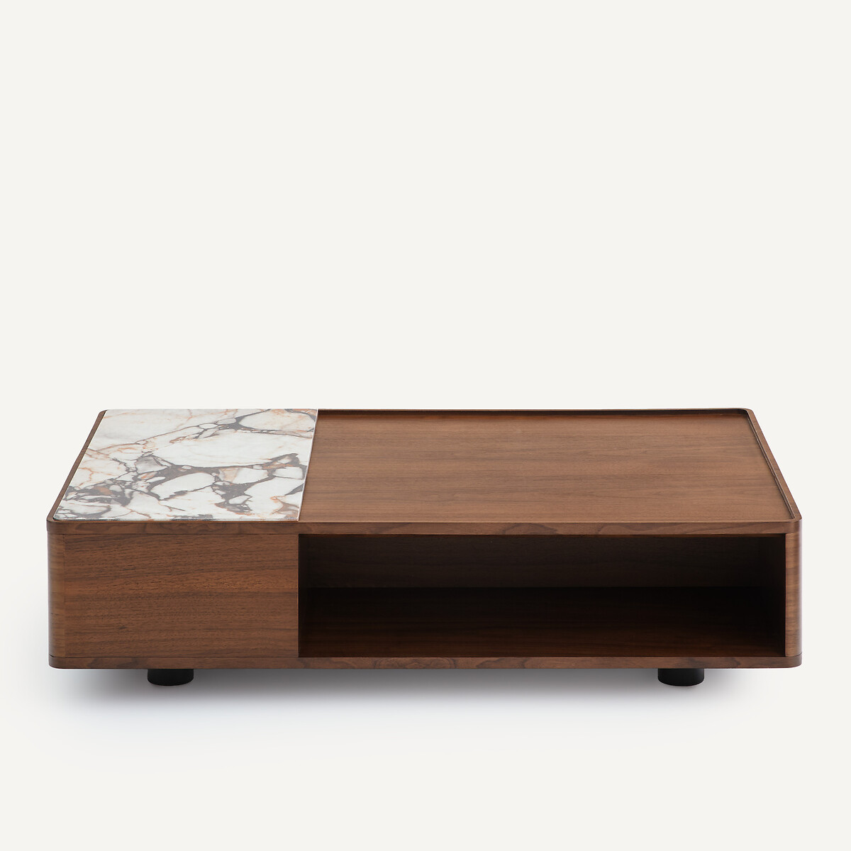 Table basse en plaqué noyer et céramique, CUADRO noyer, EMMANUEL GALLINA X AM.PM