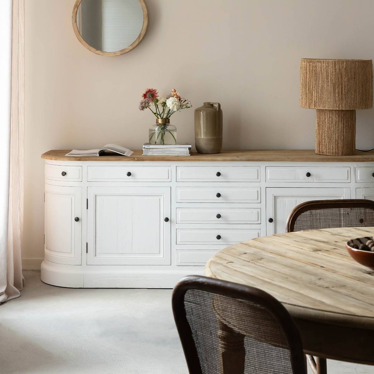 Buffet en bois recyclé GARANCE bois clair, MADE IN MEUBLES
