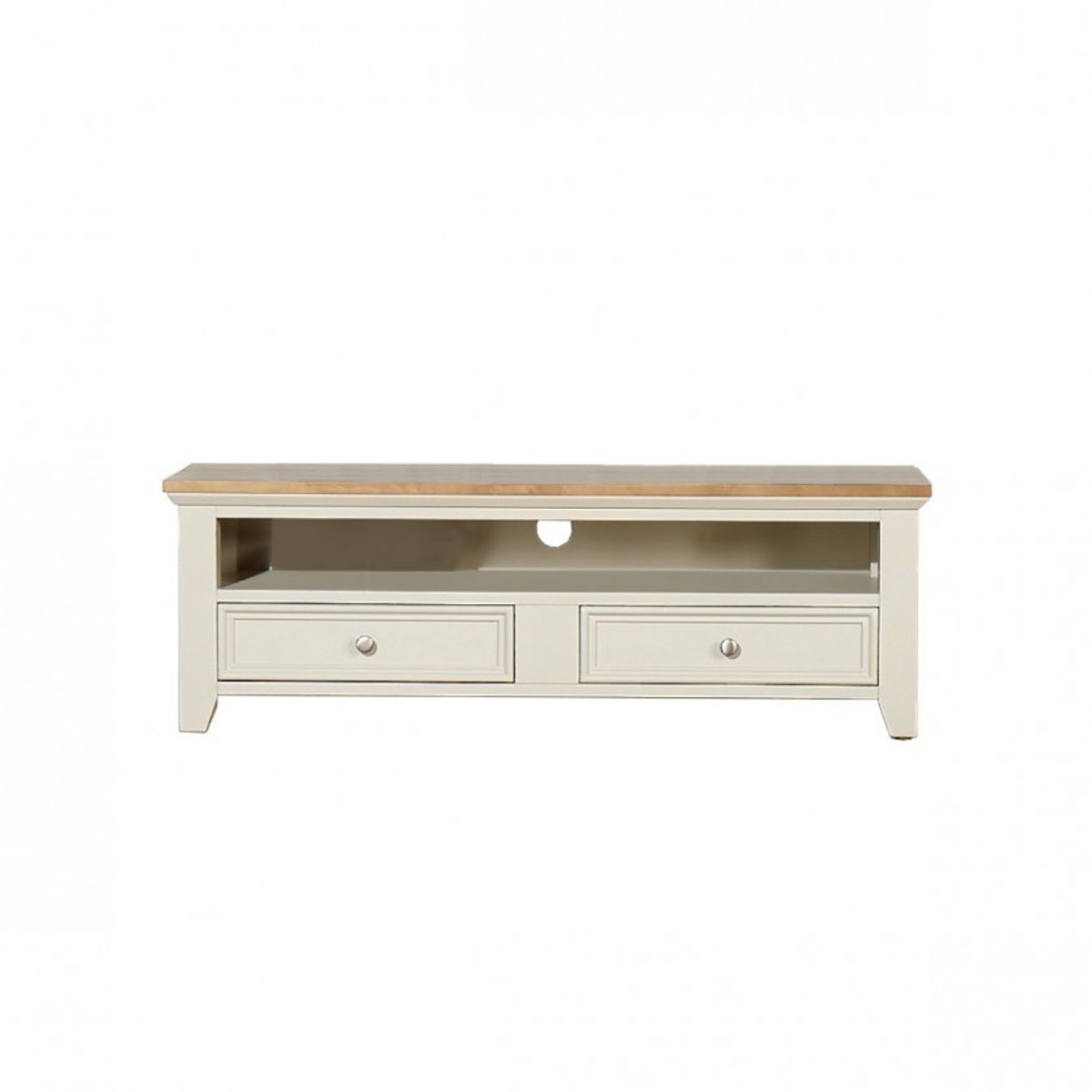 Meuble tv style en pin 2 tiroirs ARCHER blanc, ROBIN DES BOIS