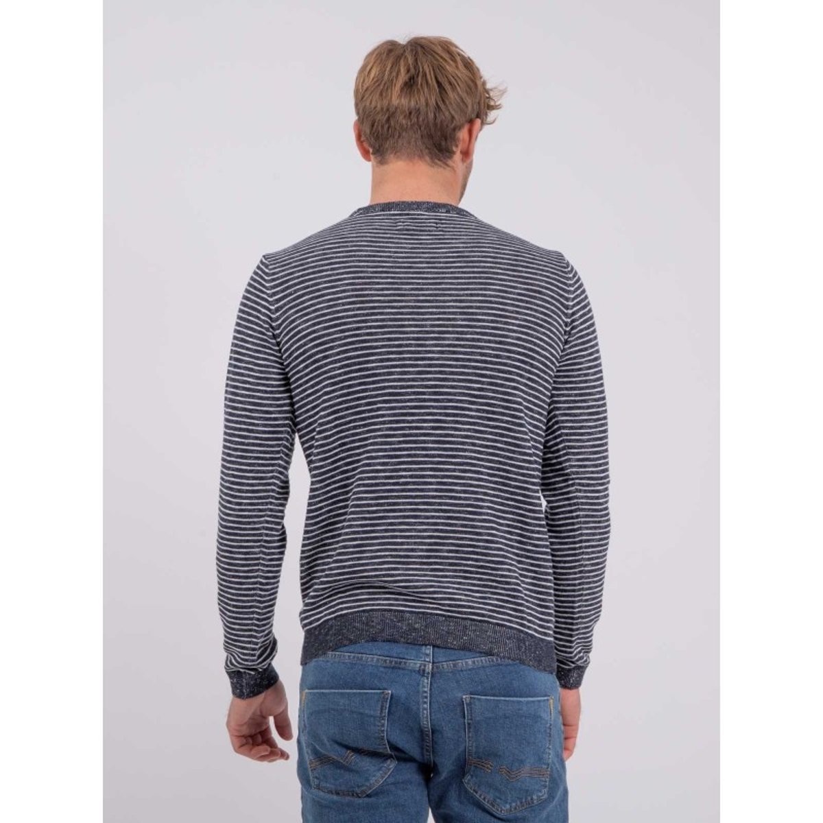 Pull Fin Col Rond Areno bleu marine, RITCHIE