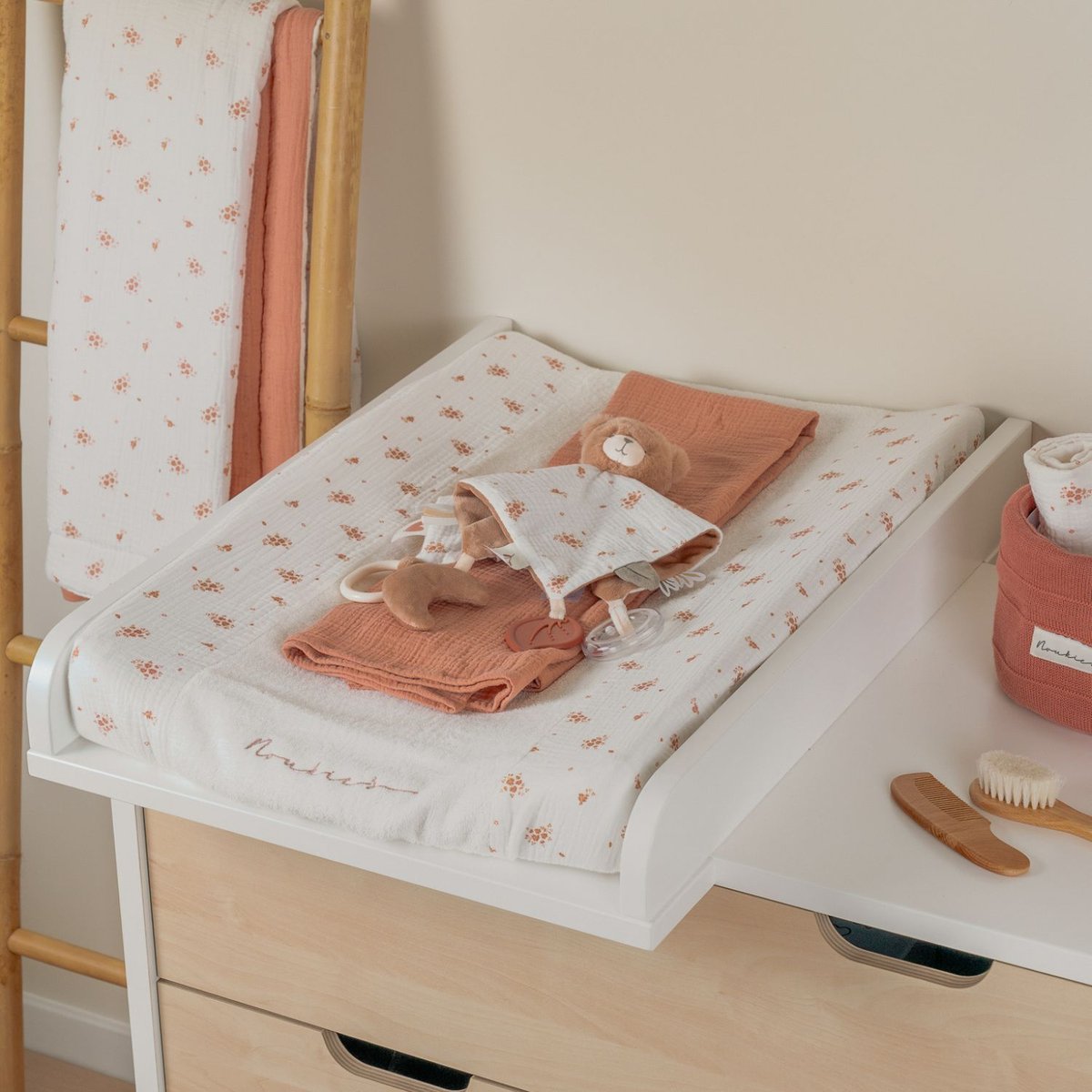 Housse de matelas à langer ecru, NOUKIE'S