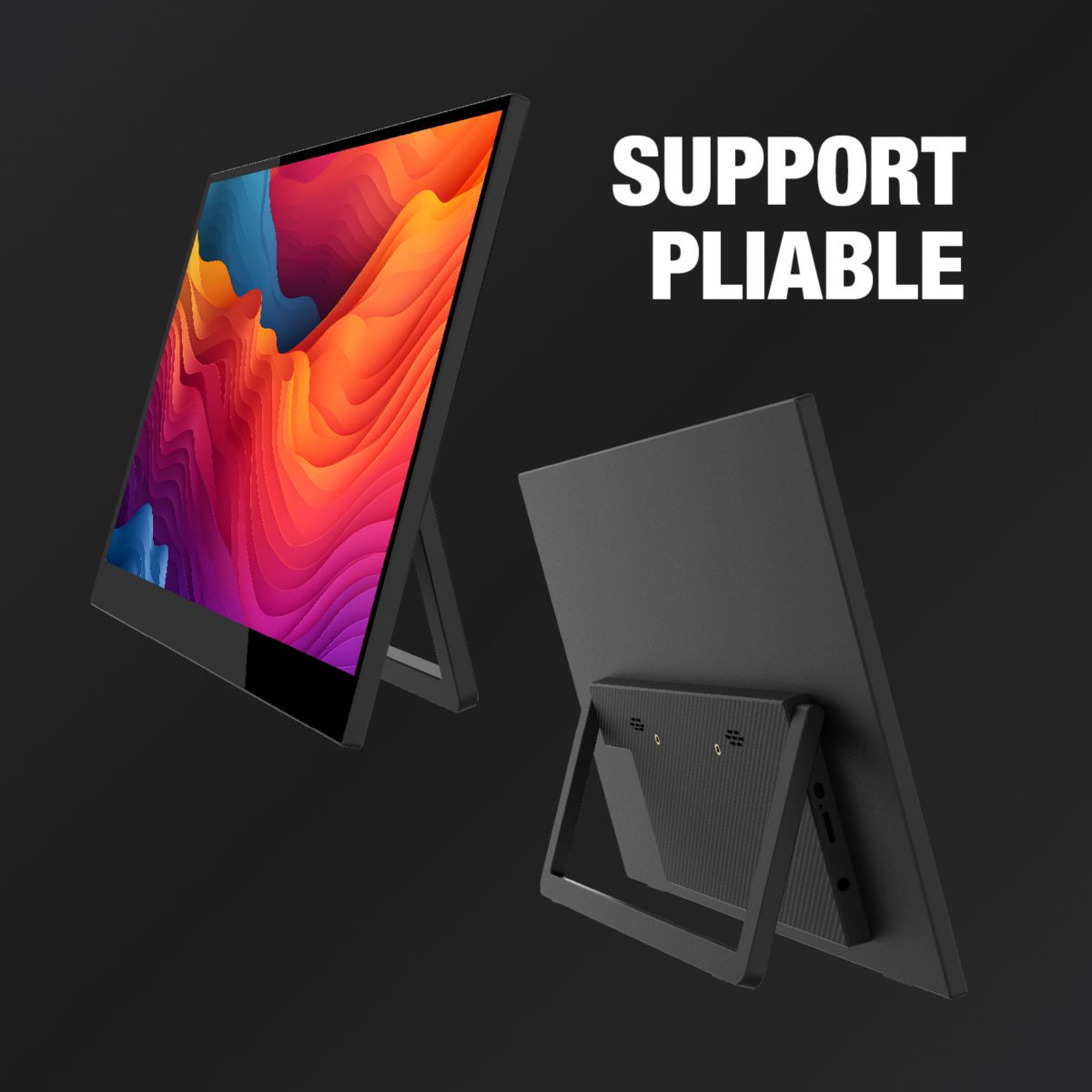 Ecran pc portable Nomad Display FHD 16" IPS Full HD Tactile USB-C Support intégré pliable couleur unique, LOGICOM