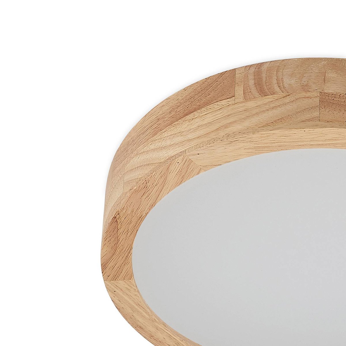 Plafonnier en bois moderneLED, Lanira bois clair, blanc, LINDBY