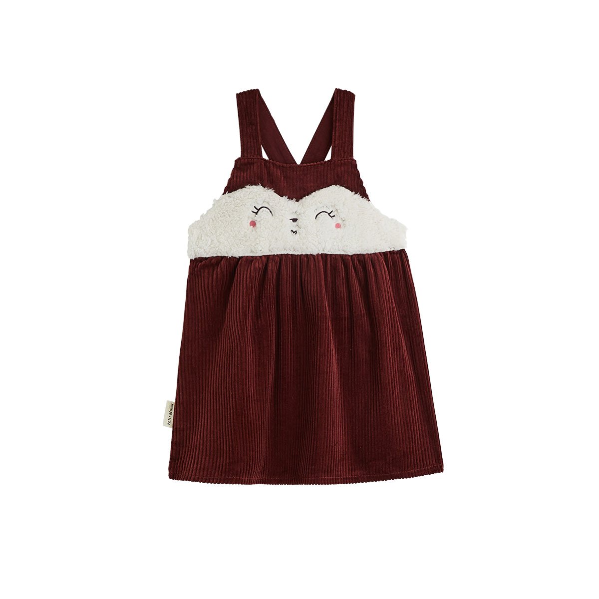 Robe bébé en velours côtelé Aimée bordeaux, PETIT BEGUIN