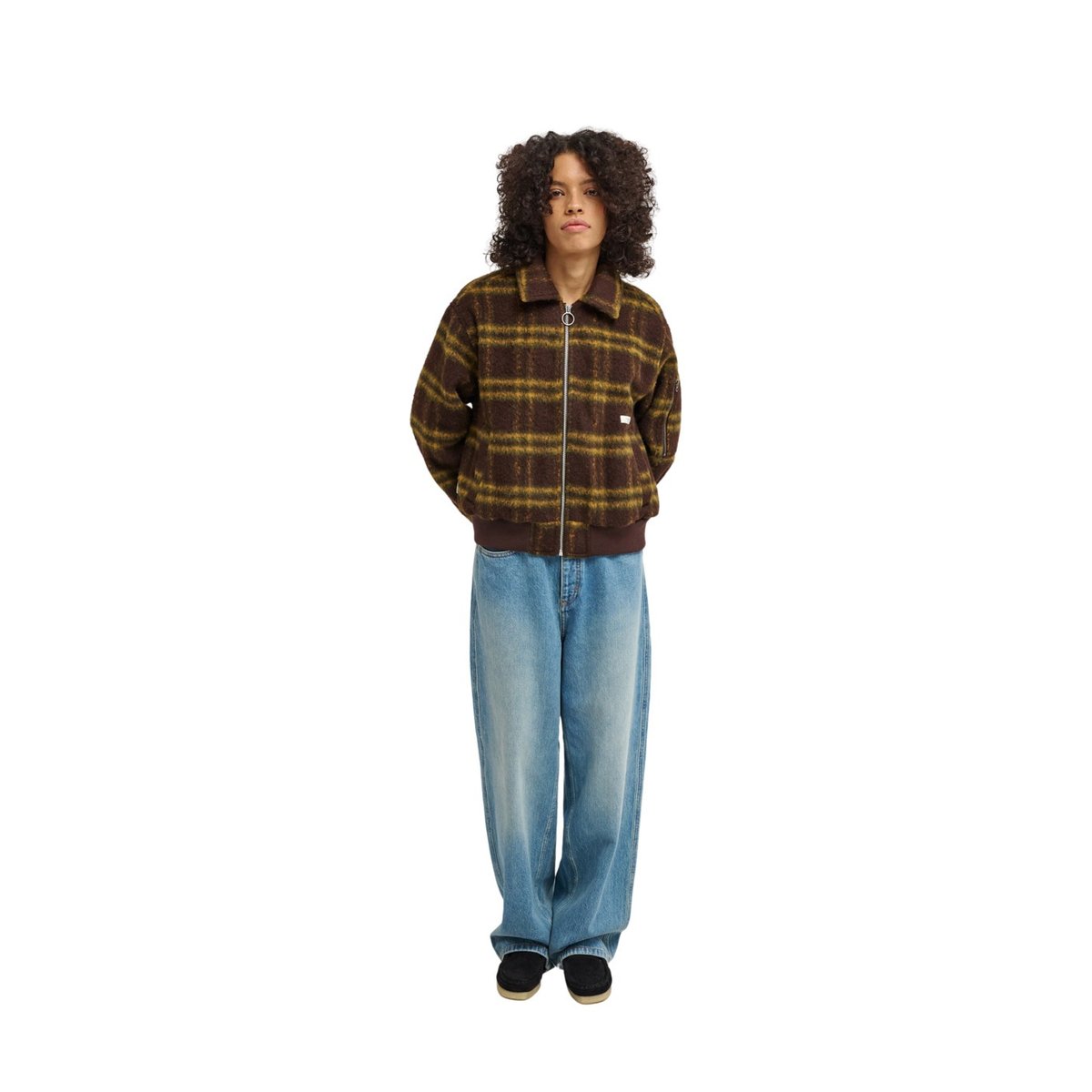 Veste bomber FUZZY marron brushed plaid mole, ELEMENT