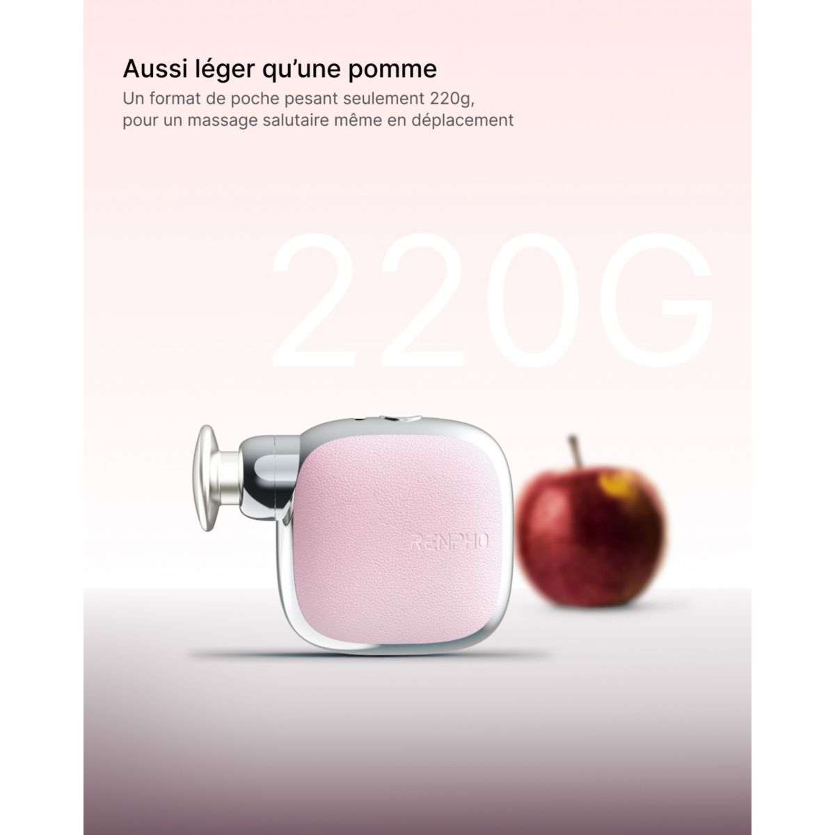 Pistolet de massage de massage micro WMG16 rose couleur unique, RENPHO