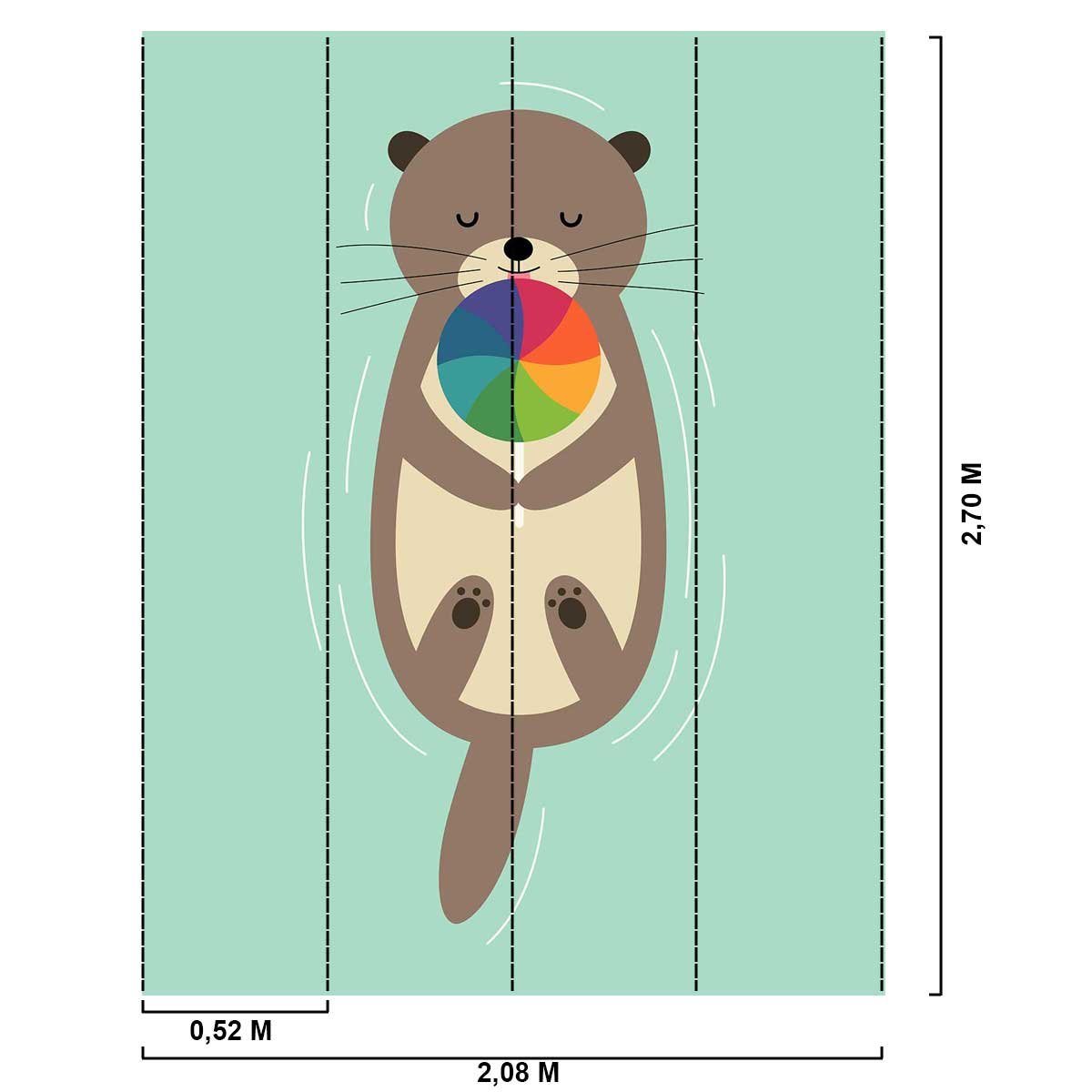 Papier peint loutre en baignade intissé, HEXOA