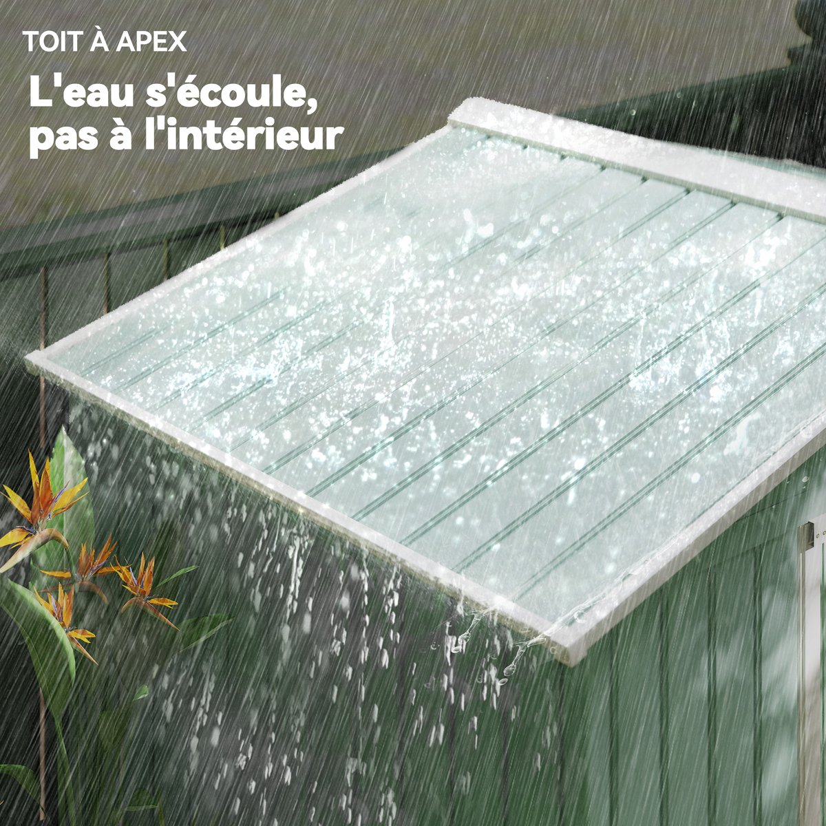 Abri de jardin Tôle d'acier Vert vert, OUTSUNNY
