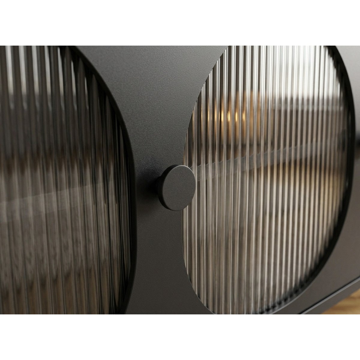 Meuble TV 161 cm panneaux de particules, SOHAN noir, BOBOCHIC