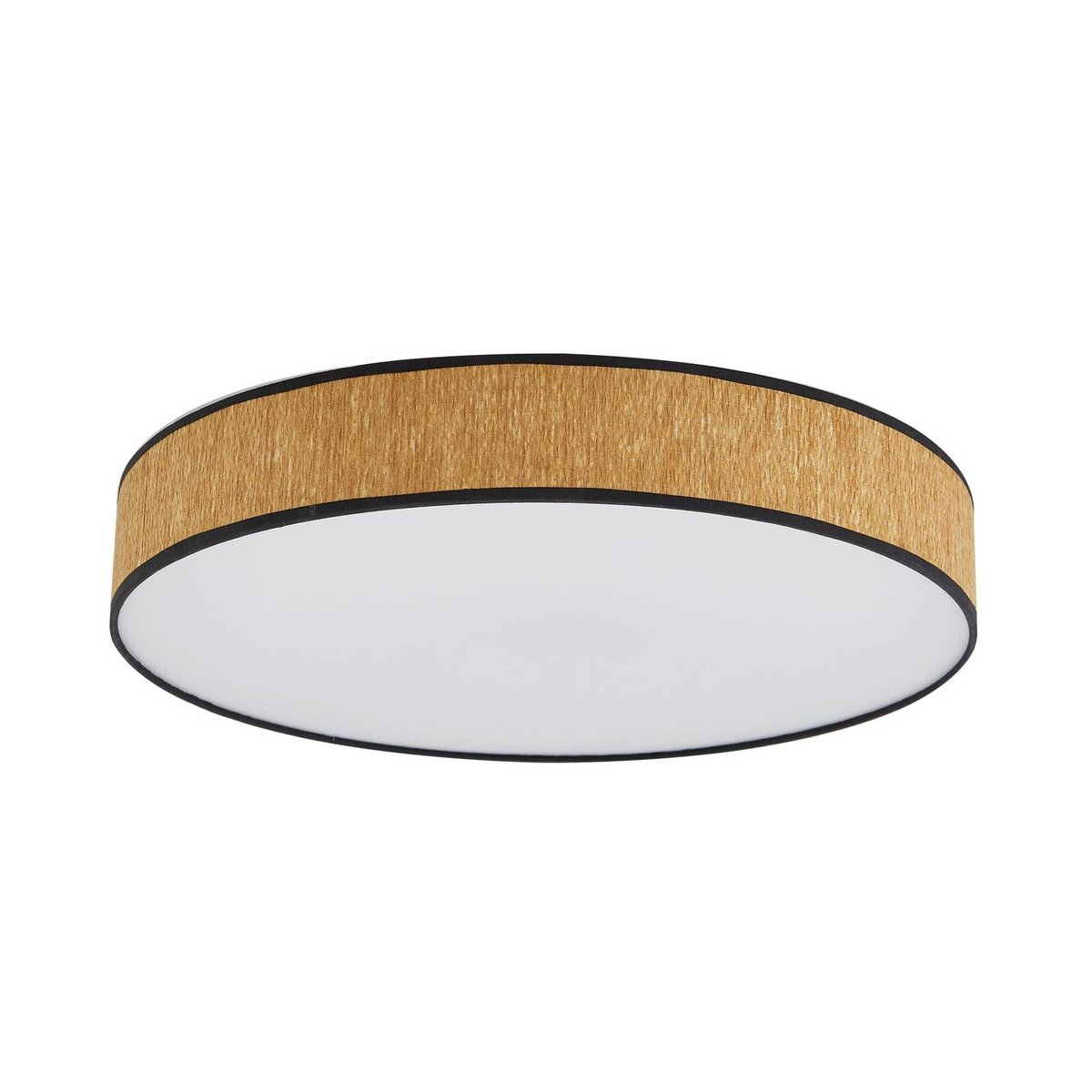 Plafonnier en bois moderneLED, Jutis bois clair, blanc, LINDBY