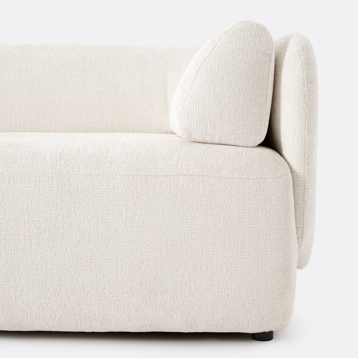 Longchair links, dik fluweel, Méridiano ecru, LA REDOUTE INTERIEURS