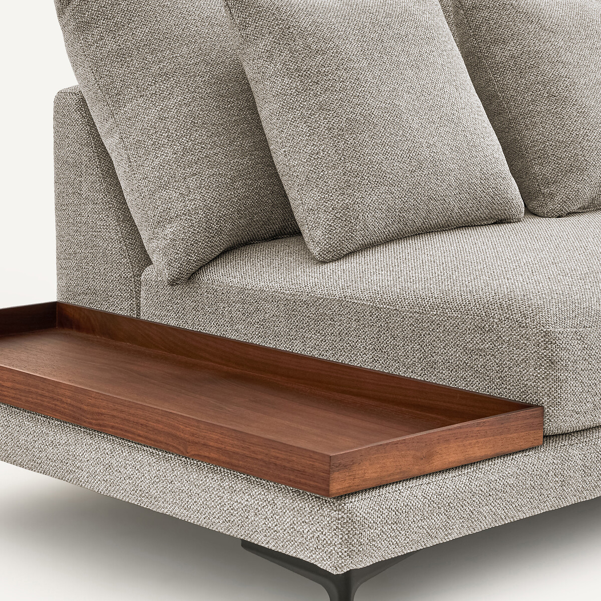 Demi-canapé avec plateau, en mélange texturé, MODERNISTE beige, EMMANUEL GALLINA X AM.PM