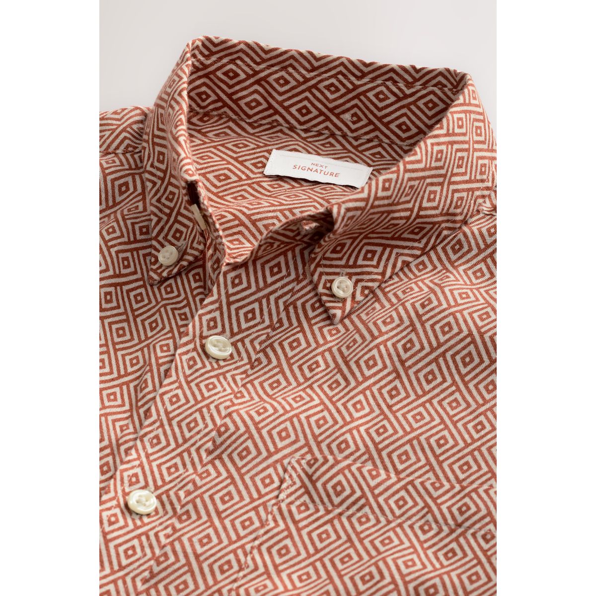 Chemise imprimée à manches longues marron rouille, NEXT