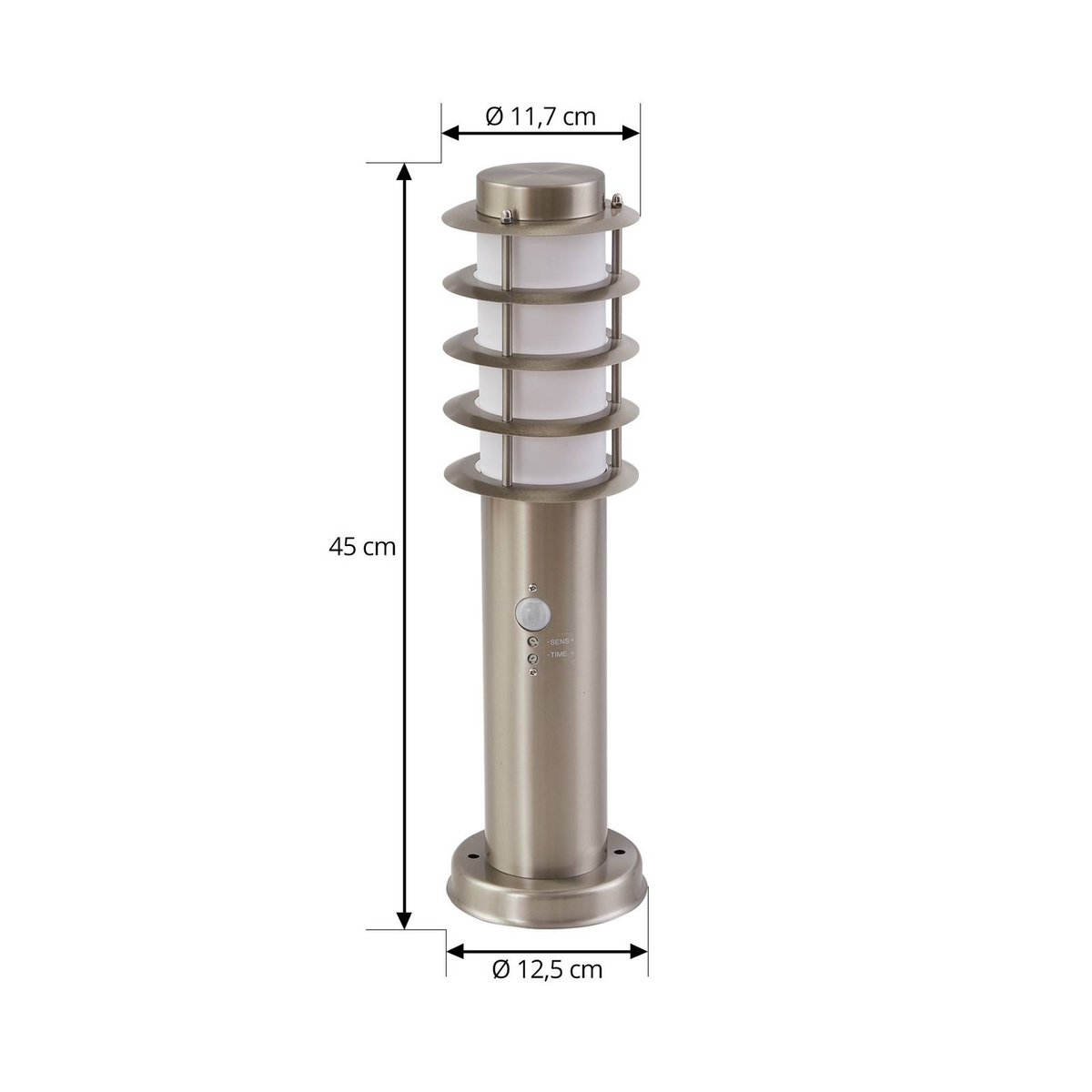 Luminaire extérieur en inox moderne, Hanja nickel, LINDBY