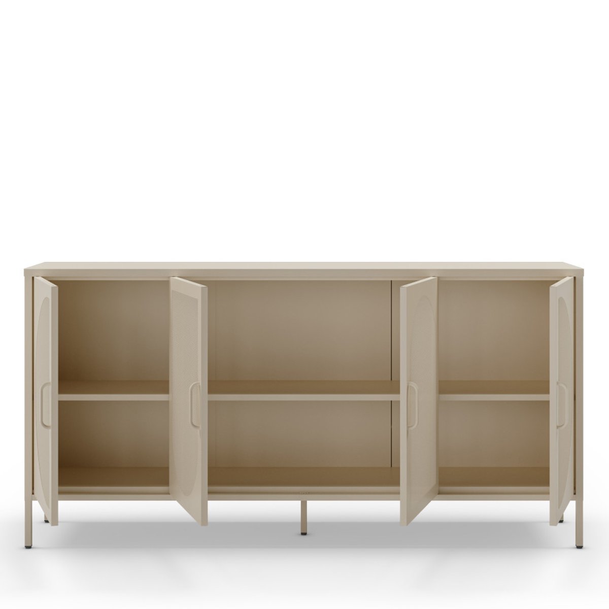 Buffet 4 portes en métal L160cm- ZIO beige, DRAWER