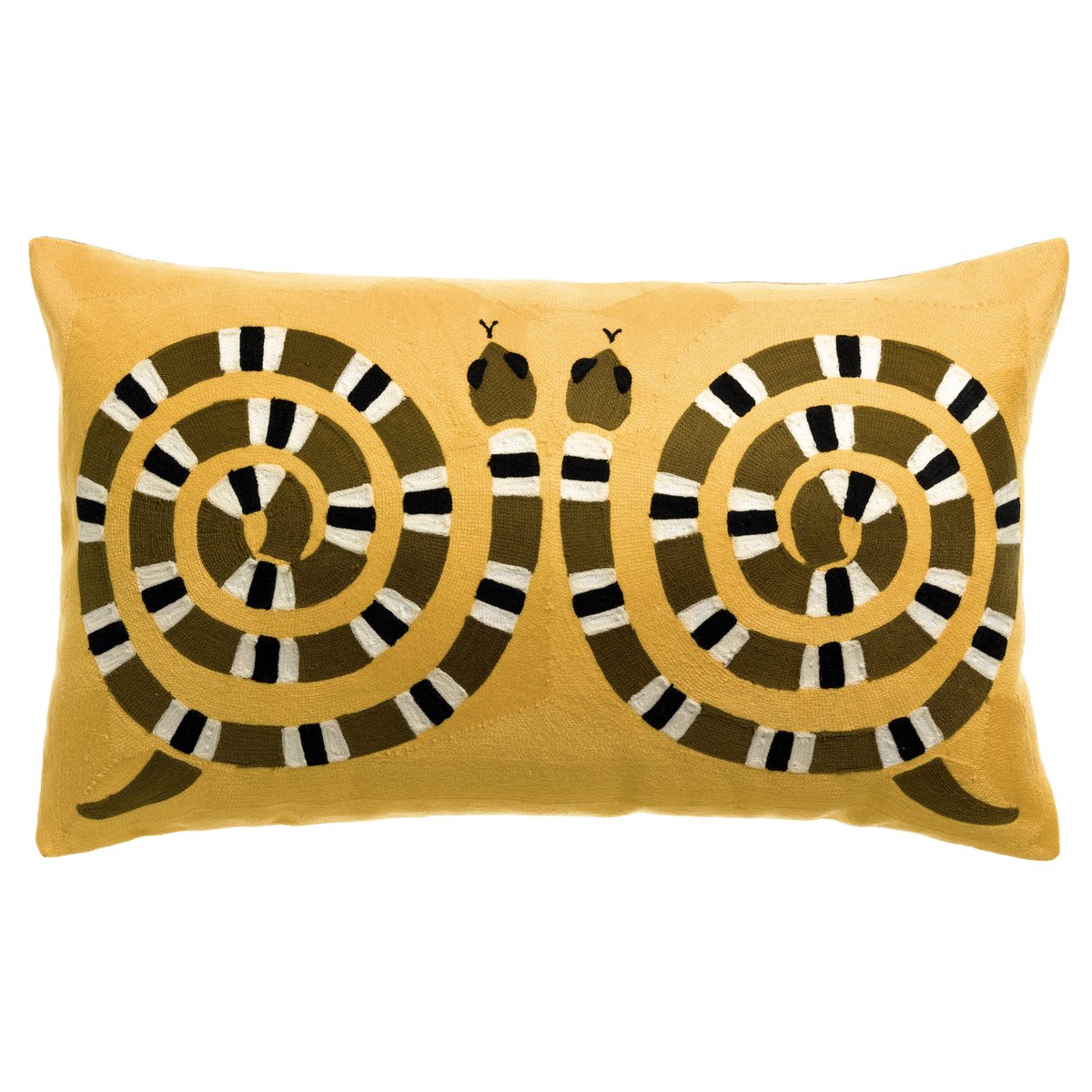 Coussin brodé Caresse Radieuse mangue, EDEN