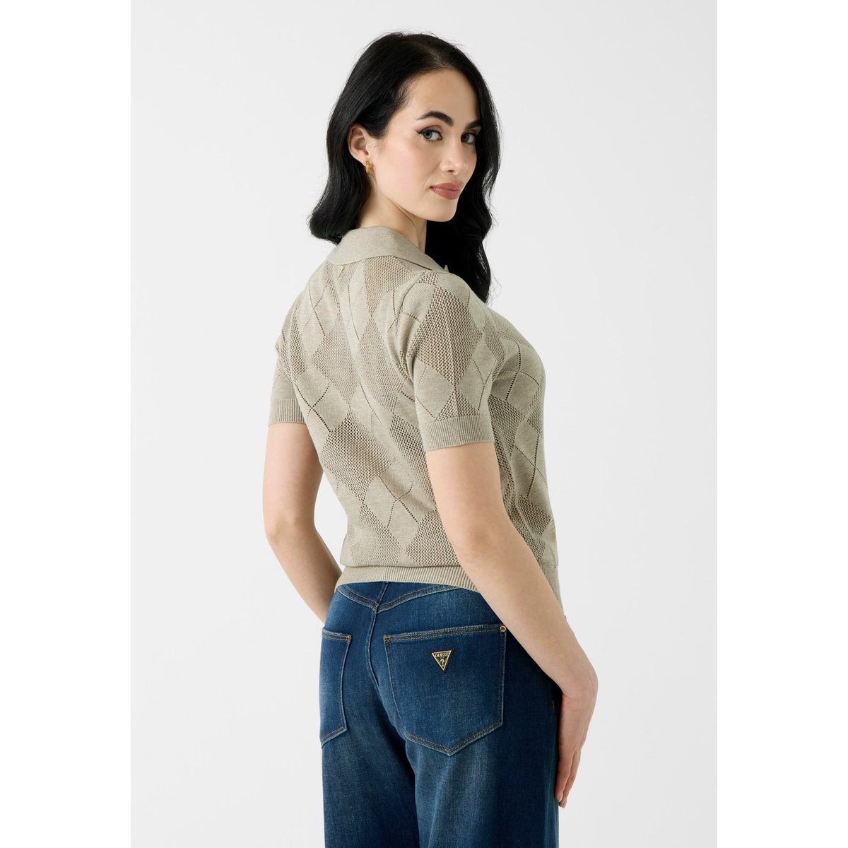 Pull En Mélange De Laine marron, GUESS