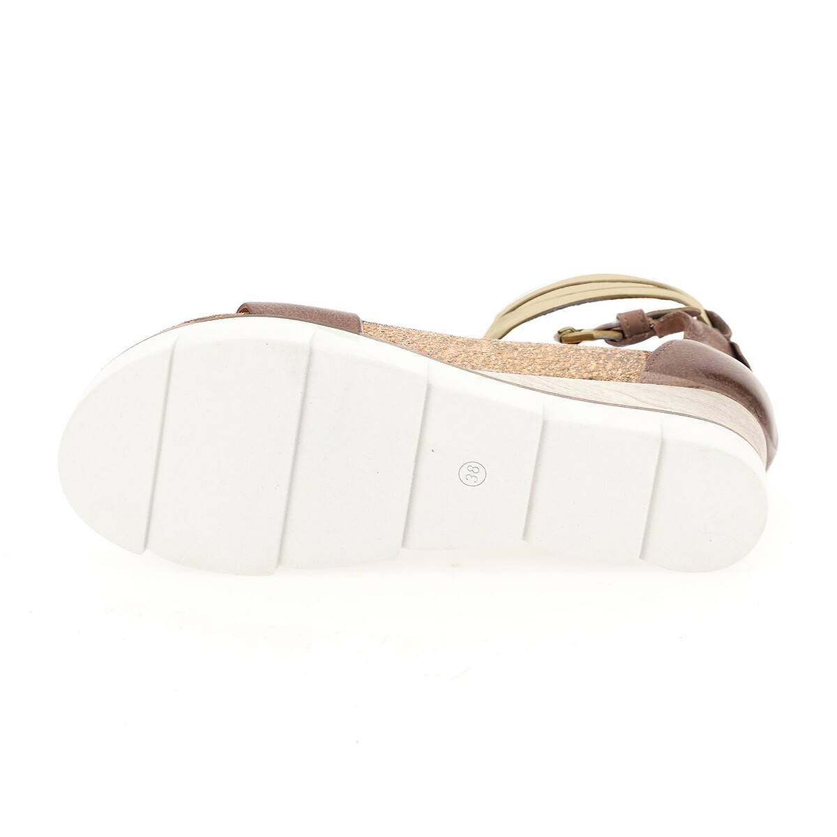 Leather Wedge Sandals camel, MJUS
