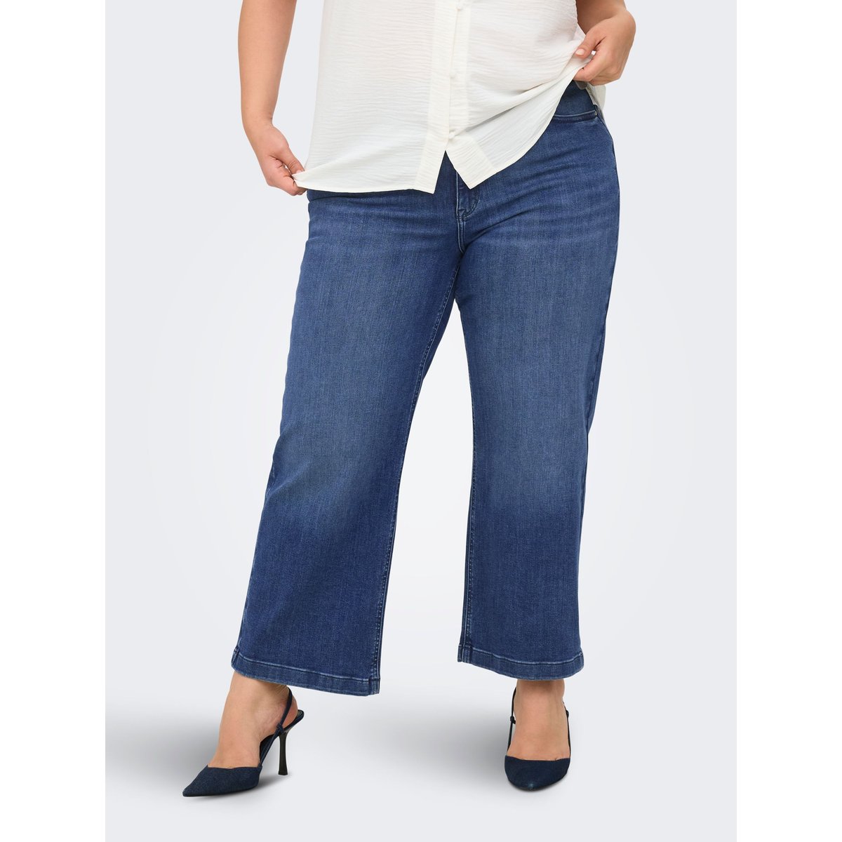 Jean À Jambe Large medium blue denim, ONLY CARMAKOMA