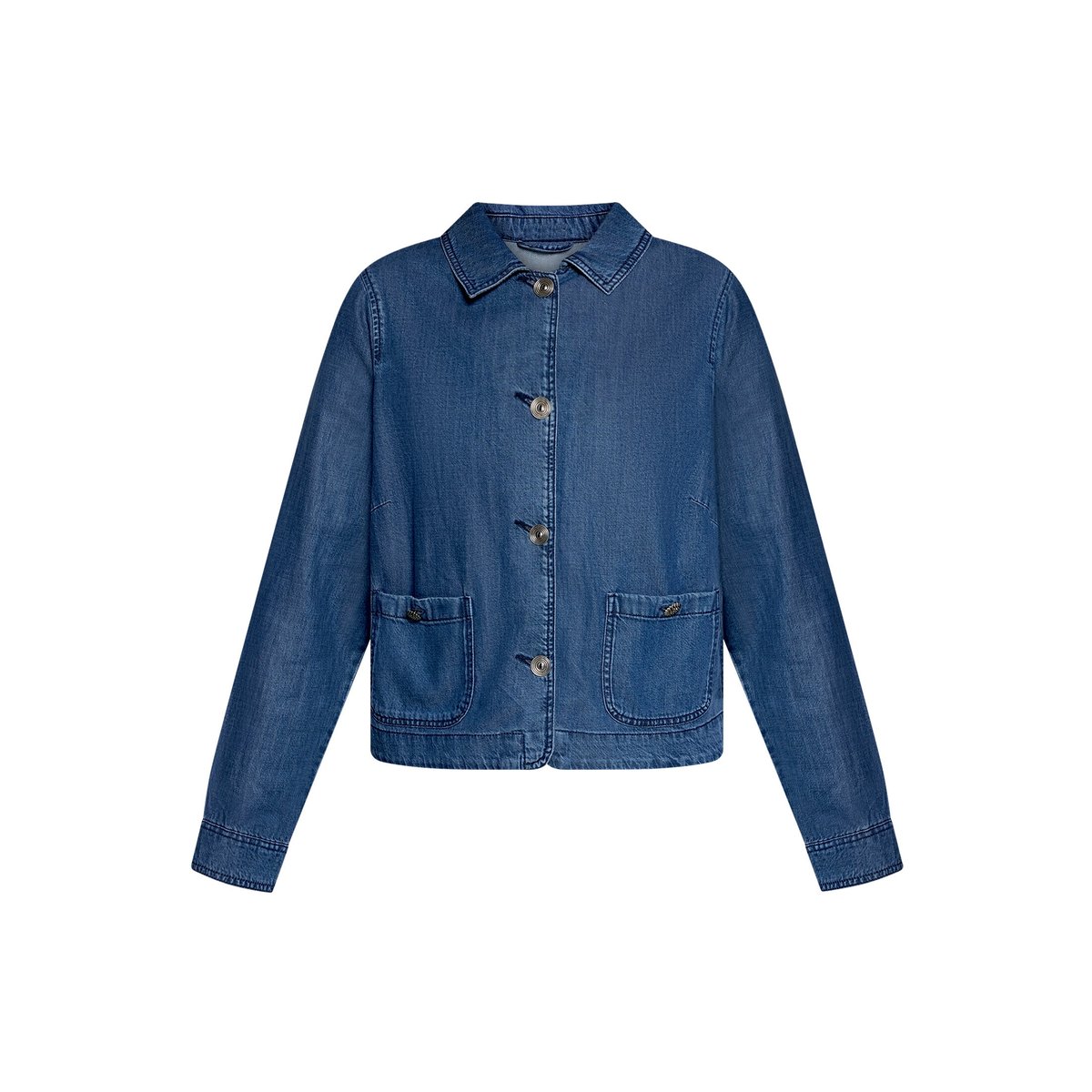 Veste en jean à poches plaquées bleu, CARTOON