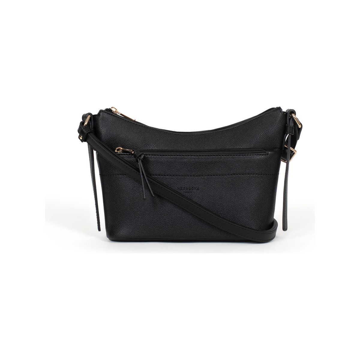 Sac porté travers MAÉ noir, HEXAGONA
