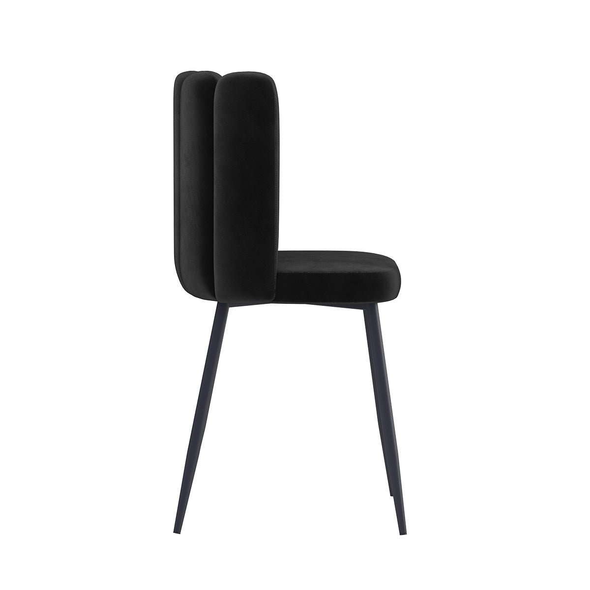 Lot de 2 chaises en velours et pieds en métal - ROSY noir, MAISON PAVANE