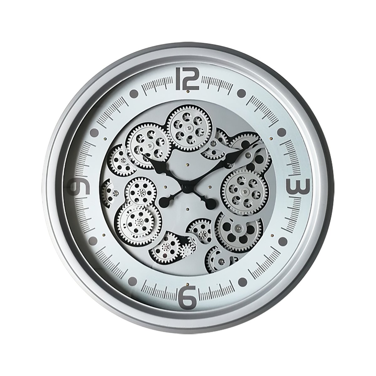 Horloge moderne à mécanismes 52cm argent, EMDE