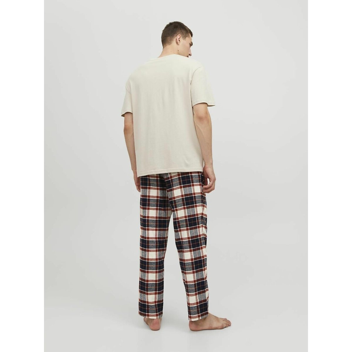 Pantalón de pijama de flanela cuadros azul marino, JACK & JONES