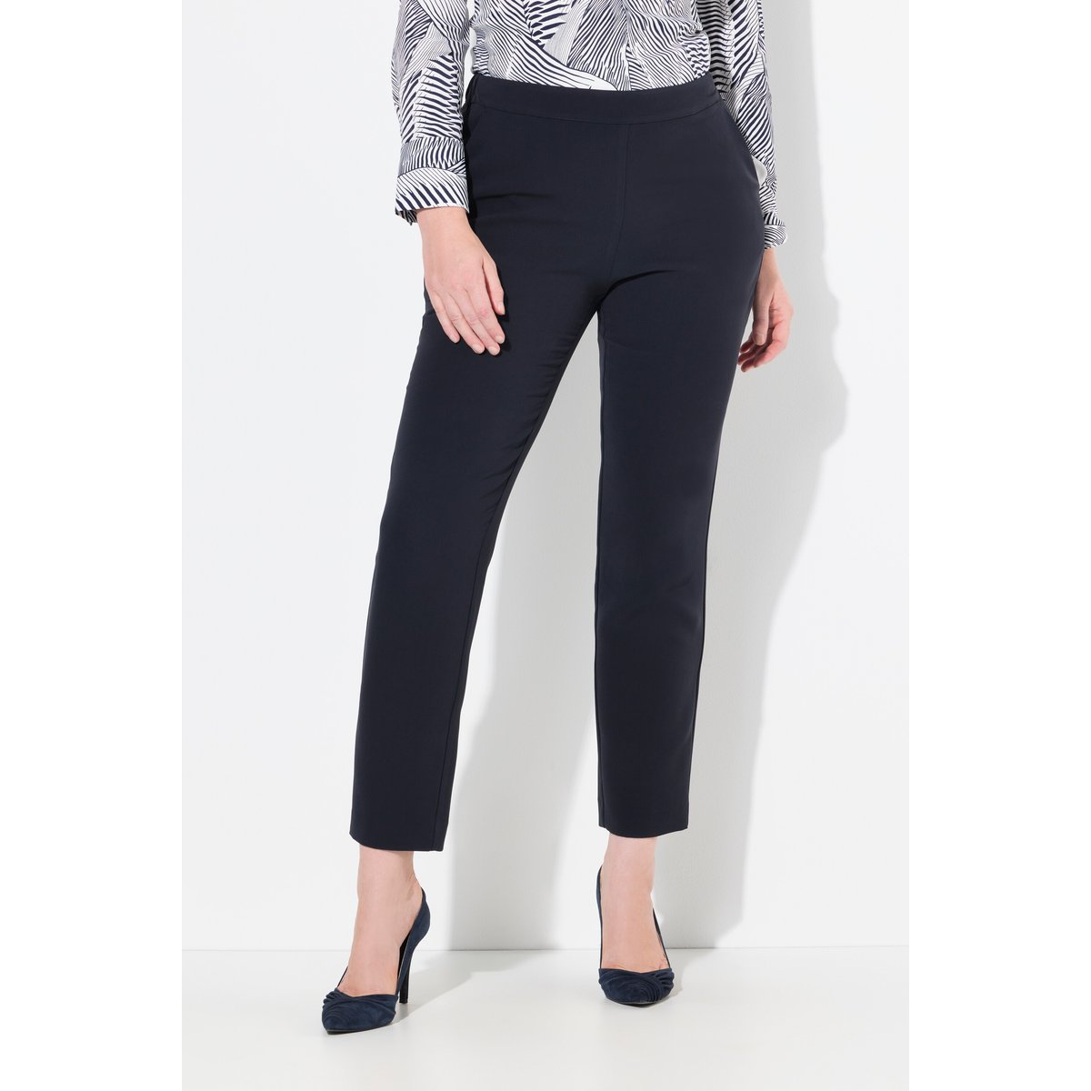 Pantalon en acétate marine foncé, ULLA POPKEN