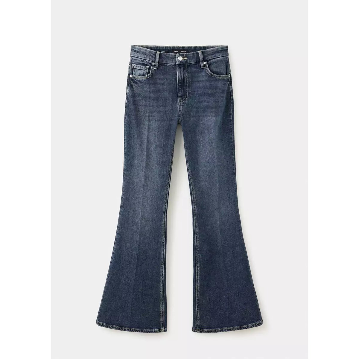 Jean flare taille haute bleu foncé, MANGO
