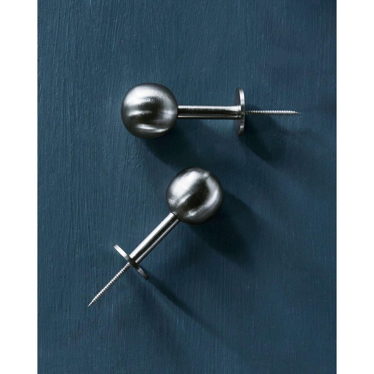Lot de 2 patères en acier Ball dia 4 cm argent, HOUSE DOCTOR