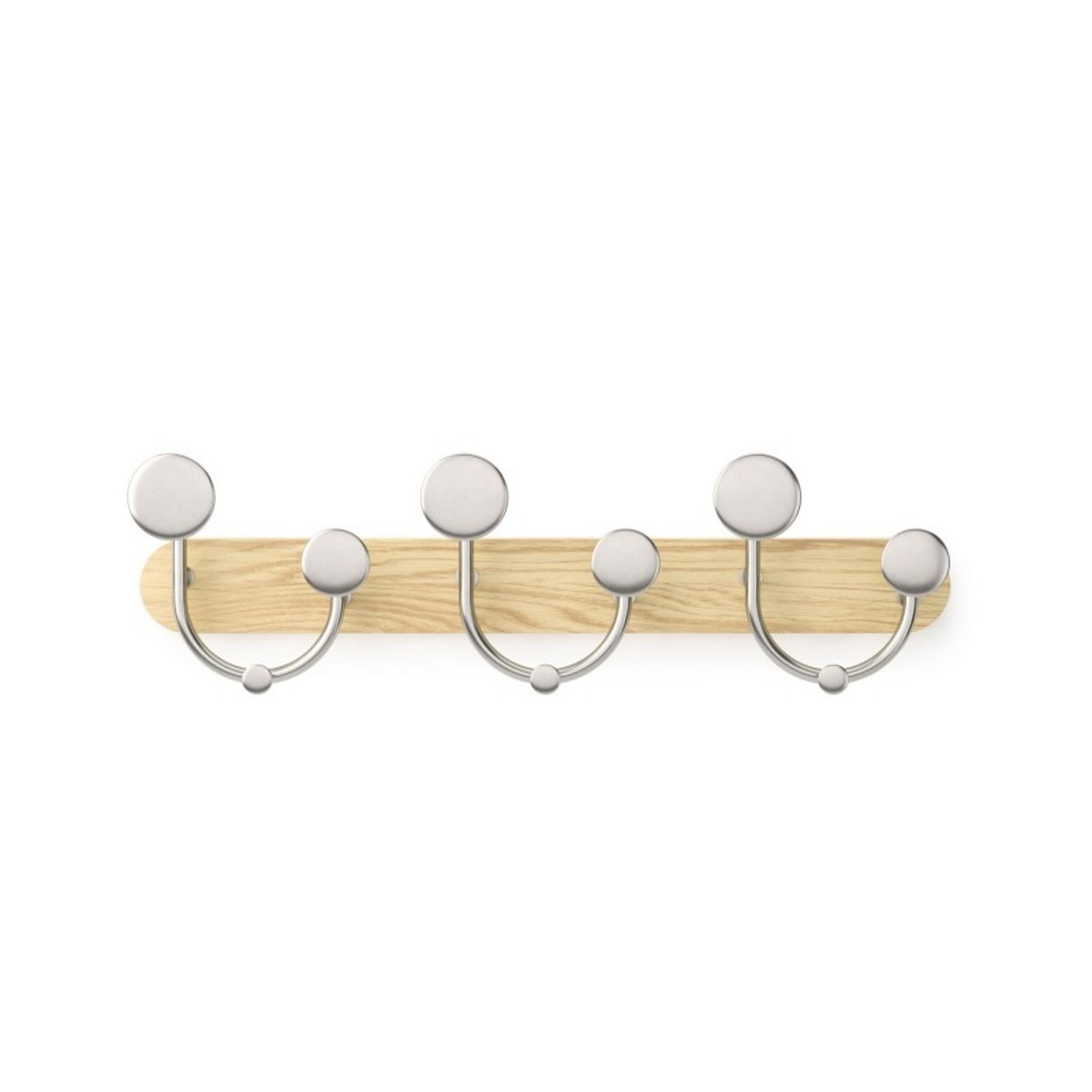 Portemanteau mural bois aluminium MELODY bois clair, UMBRA
