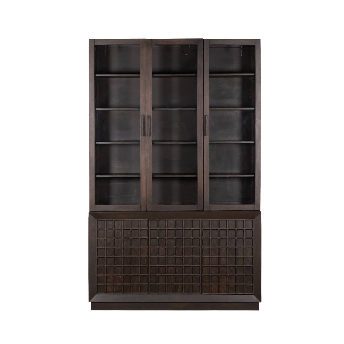 Vaisselier en bois de manguier foncé NYLA bois foncé, MADE IN MEUBLES 