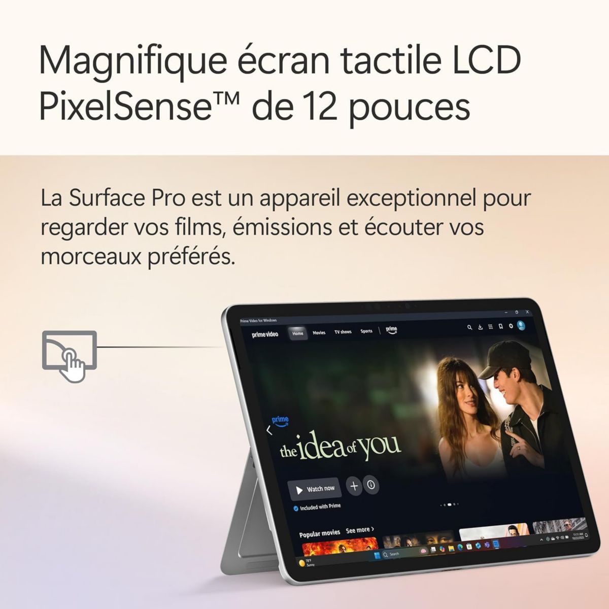PC Hybride Pack Surface Pro édition 12" Tactile Snapdragon X plus 16 Go RAM LPDDR5x SSD 512 Go avec clavier couleur unique, MICROSOFT
