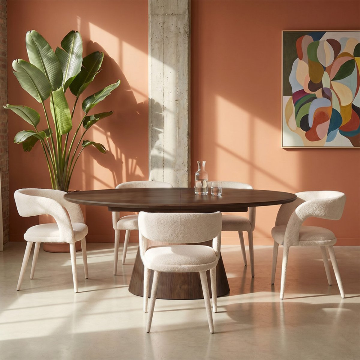 Lot de 2 fauteuils de table en tissu- ROMY beige chiné, DRAWER