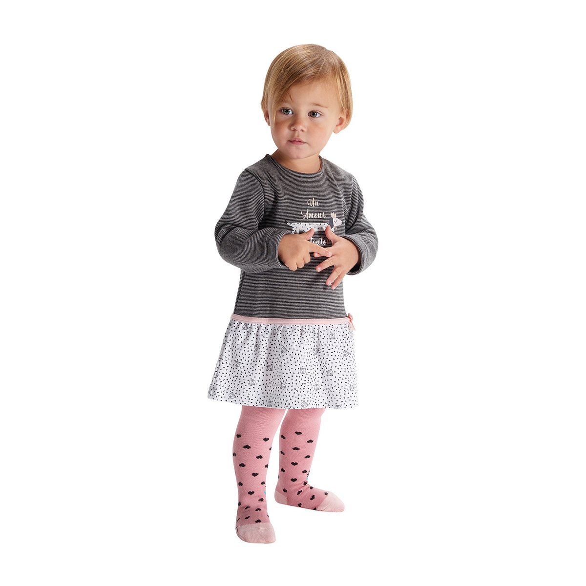 Robe bebe molleton fionna blanc, SUCRE D'ORGE