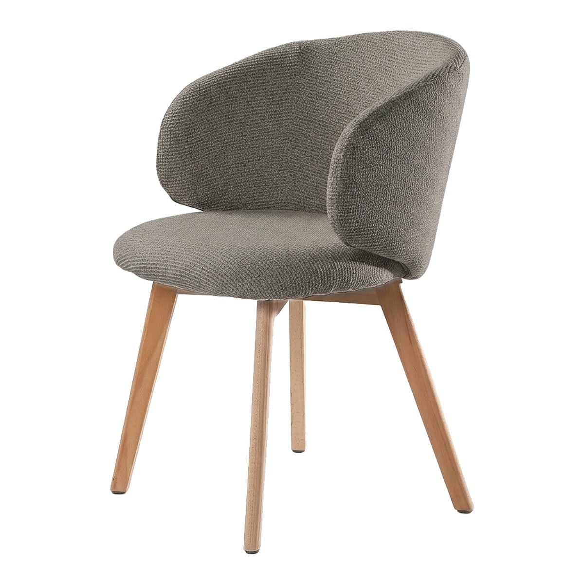 Lot de 2 Chaises en tissu et hêtre SOLENE marron, CALICOSY