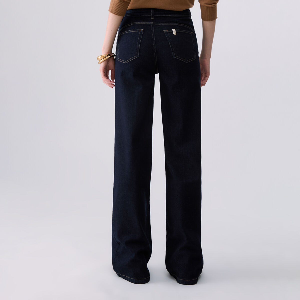 Jean évasé avec ceinture denim foncé, LIU JO