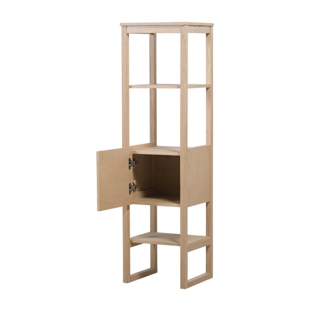 Meuble 70cm chêne colonne vasque noire robinet miroir ATOLL v002233, MOB IN