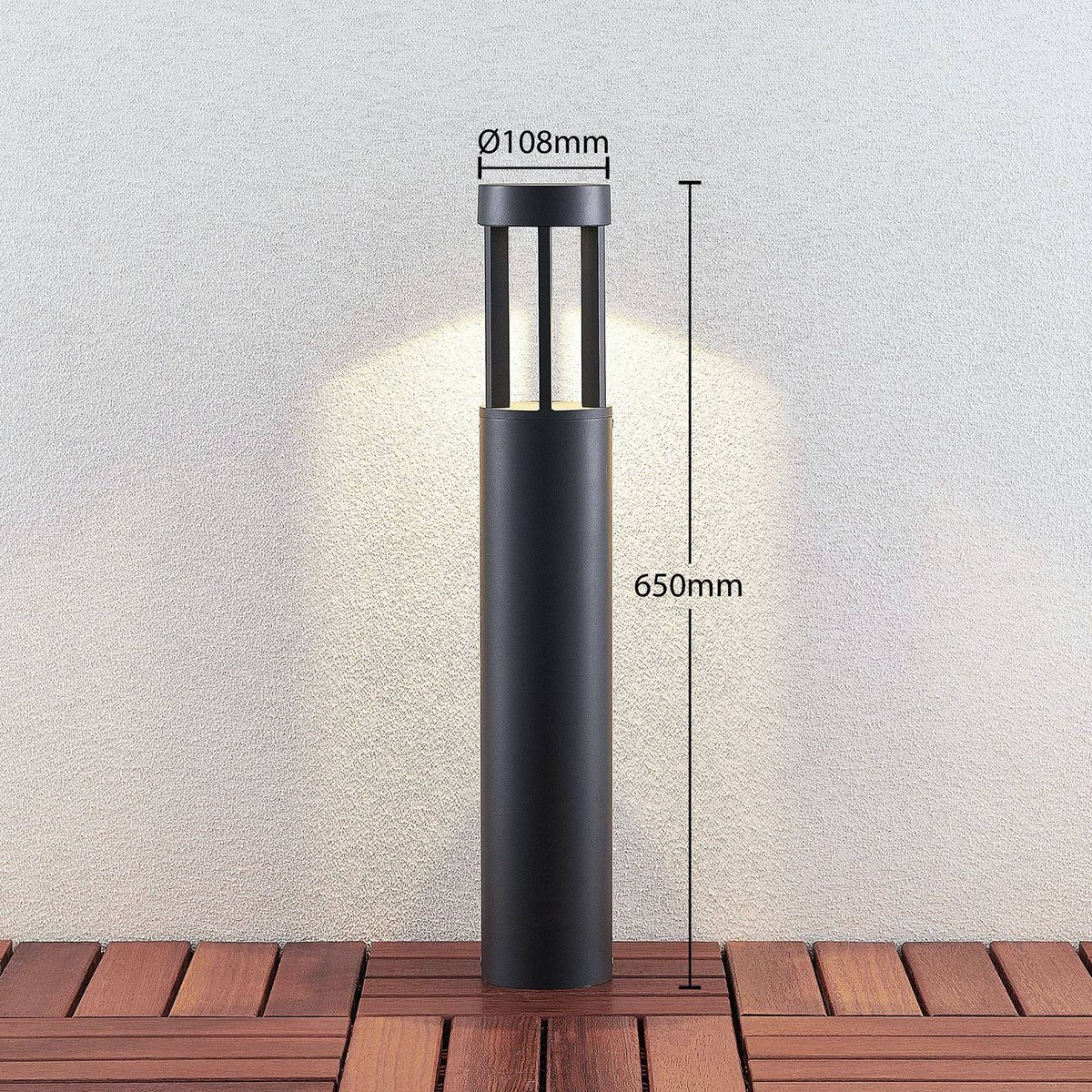 Luminaire extérieur en aluminium moderneLED gris foncé, LINDBY